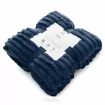 Koc 170x210 SOFT granatowy puszysty typu flano z wytłaczanym wzorem Design 91 - 5