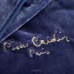 Koc akrylowy 220x240 CLARA 1 Pierre Cardin granatowy jednokolorowy z wyhaftowanym logo - 4