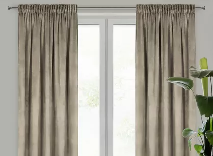 Zasłona gotowa na taśmie 140x270 ROSA welwetowa brązowa Design 91