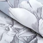 Pościel z makosatyny 220x200 PREMIUM 30 biała jasny niebieski kwiatowy wzór Premium - 3