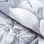 Pościel z makosatyny 220x200 PREMIUM 30 biała jasny niebieski kwiatowy wzór Premium - 3