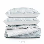 Pościel z makosatyny 220x200 PREMIUM 30 biała jasny niebieski kwiatowy wzór Premium - 7