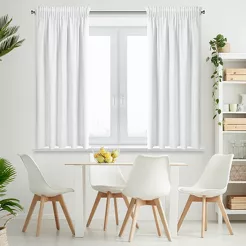 Zasłona gotowa na taśmie 140x175 RITA jednokolorowa biała z miękkiej tkaniny