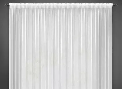 Firana na taśmie 350x270 PILAR biała gładka o strukturze deszczyku