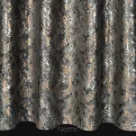 Zasłona na przelotkach 140x250 TORI welwetowa grafitowa z szampańskim wzorem gałązek - 6