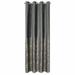 Zasłona na przelotkach 140x250 TORI welwetowa grafitowa z szampańskim wzorem gałązek - 10