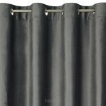 Zasłona na przelotkach 140x250 TORI welwetowa grafitowa z szampańskim wzorem gałązek - 4