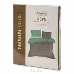 Pościel satynowa 160x200 NOVA 3 dwukolorowa gładka srebrna miętowa - 3