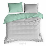 Pościel satynowa 160x200 NOVA 3 dwukolorowa gładka srebrna miętowa - 4