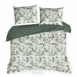 Pościel z mikrowłókna 220x200 DONNA biała zielona wzór kwiatowy Design 91 - 7