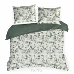Pościel z mikrowłókna 220x200 DONNA biała zielona wzór kwiatowy Design 91 - 7