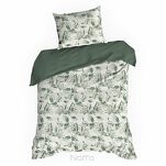 Pościel z mikrowłókna 220x200 DONNA biała zielona wzór kwiatowy Design 91 - 5