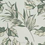 Pościel z mikrowłókna 220x200 DONNA biała zielona wzór kwiatowy Design 91 - 4