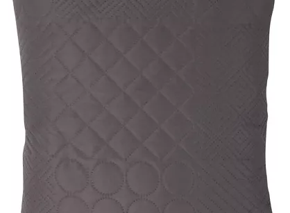 Poszewka jednokolorowa 40x40 BONI 5 grafitowa pikowana w geometryczny wzór Design 91