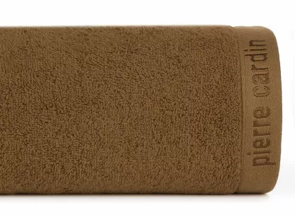 Ręcznik 70x140 EVI Pierre Cardin miodowy zdobiony bordiurą w kolorze ręcznika z logo marki