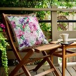 Poszewka na taras 45x45 GARDEN 34 różowa wodoodporna fioletowy styl kwiatowy z frędzlami - 3