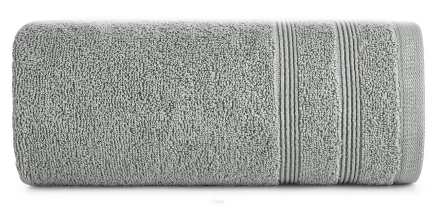 Ręcznik bawełniany 70x140 ALINE srebrny z wypukłą tkaną bordiurą