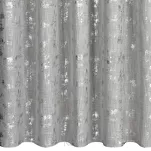 Zasłona na taśmie 140x270 INES srebrna w stylu eko z dodatkiem lnu z przecieranym delikatnym nadrukiem - 6