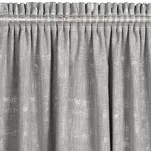 Zasłona na taśmie 140x270 INES srebrna w stylu eko z dodatkiem lnu z przecieranym delikatnym nadrukiem - 8