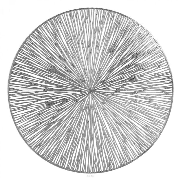 Podkładka dekoracyjna fi 38 AGATHA srebrna okrągła z ażurowym wzorem
