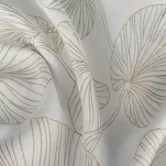 Zasłona na przelotkach 140x250 MARIGOLD zaciemniająca biała ze złotym nadrukiem liści lilii wodnej - 9