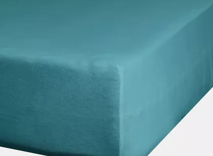 Prześcieradło z satyny bawełnianej z gumką NOVA 3 turkusowe 100x200