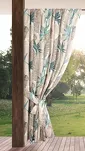 Zasłona na taras 155x200 GARDEN 8 w tunelu miętowa wodoodporna z beżowym wzorem liścia bananowca - 7
