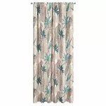 Zasłona na taras 155x200 GARDEN 8 w tunelu miętowa wodoodporna z beżowym wzorem liścia bananowca - 6