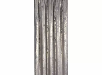 Zasłona gotowa na taśmie 140x270 RENIA welwetowa stalowa z szampańskim przecieranym wzorem