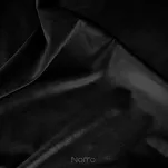 Zasłona na przelotkach 140x250 AURA welwetowa czarna jednokolorowa zdobiona w górnej części falbanami - 3