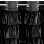 Zasłona na przelotkach 140x250 AURA welwetowa czarna jednokolorowa zdobiona w górnej części falbanami - 4