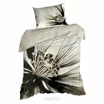 Pościel satynowa 140x200 SPRING 78 jasny beż brąz z wzorem roślinnym z kolekcji Classic - 3