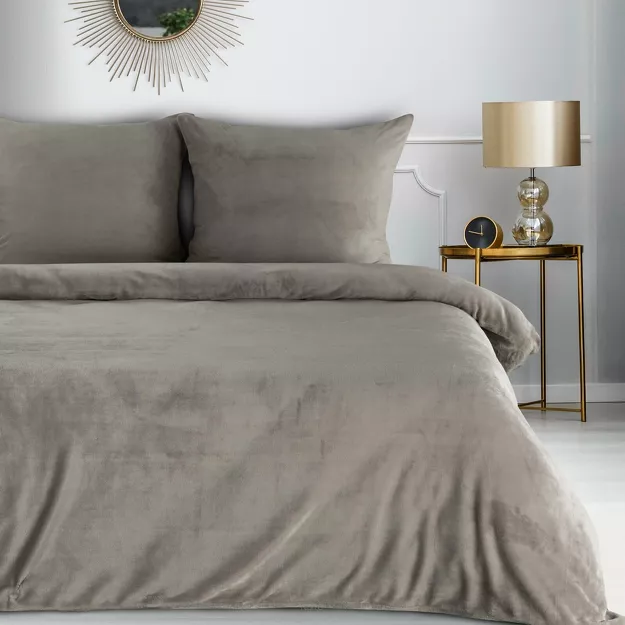 Pościel polarowa 160x200 FLANO 2 beżowa jednokolorowa z kolekcji NOVA Flano