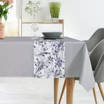 Obrus 140x220 z bieżnikiem 33x220 ANITA 3 jasny szary z kontrastowym wzorem botanicznym - 6