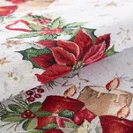 Nakładka świąteczna 100x100 1270 gobelinowa naturalna z wzorem gwiazdy betlejemskiej - 3