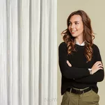 Firana gotowa na taśmie 140x270 ASTRA biała z szyfonu z szampańskim nieregularnym nadrukiem - 7