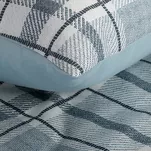 Pościel satynowa 160x200 SPRING 95 niebieska z motywem kratki z kolekcji Classic - 6