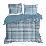 Pościel satynowa 160x200 SPRING 95 niebieska z motywem kratki z kolekcji Classic - 6