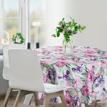Obrus na taras fi 150 GARDEN 34 różowy wodoodporny fioletowy styl kwiatowy - 5