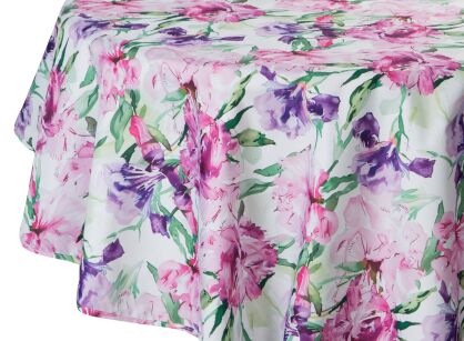 Obrus na taras fi 150 GARDEN 34 różowy wodoodporny fioletowy styl kwiatowy
