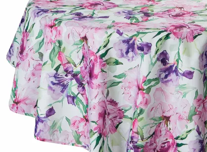 Obrus na taras fi 150 GARDEN 34 różowy wodoodporny fioletowy styl kwiatowy