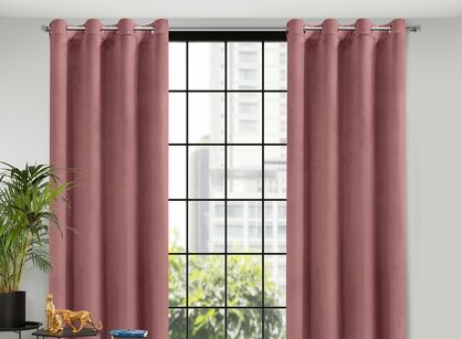 Zasłona na przelotkach 140x250 MELANIE welwetowa ciemny róż o aksamitnej strukturze