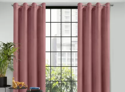 Zasłona na przelotkach 140x250 MELANIE welwetowaciemny róż o aksamitnej strukturze