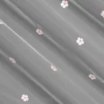 Firana na przelotkach 140x250 ELSA biała zdobiona dziecięcym różowym haftem - 5