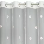 Firana na przelotkach 140x250 ELSA biała zdobiona dziecięcym różowym haftem - 4