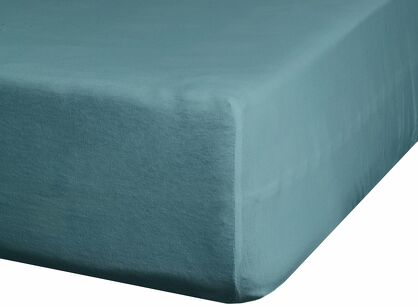 Prześcieradło z satyny bawełnianej z gumką NOVA 3 petrol 160x200