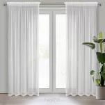 Firana na taśmie 140x270 NOELIA biała w prążki z połyskującą srebrną nicią - 8