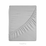 Prześcieradło z satyny bawełnianej z gumką NOVA 3 srebrne 180x200 - 3