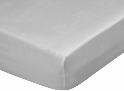 Prześcieradło z satyny bawełnianej z gumką NOVA 3 srebrne 180x200