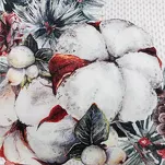 Pościel świąteczna 160x200 SNOW 1 biała szara z szyszkami z satyny bawełnianej - 2